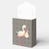 Vintage Spitzen- und Stork-Baby-Dusche Geschenkschachtel (Geöffnet)