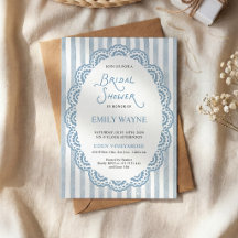  Vintage-Spitzenblaue Hochzeitsshower 