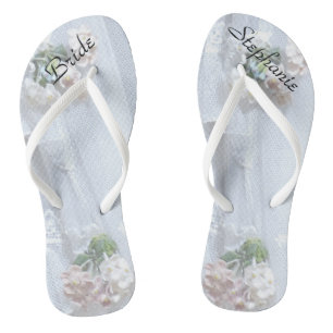 Vintage Spitzenbrücke Hochzeit Personalisierten Fl Badesandalen