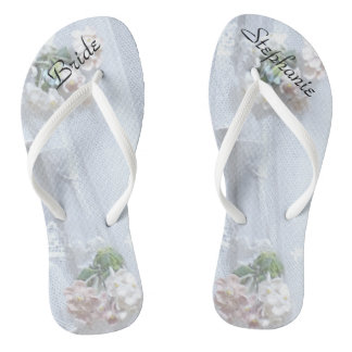 Vintage Spitzenbrücke Hochzeit Personalisierten Fl Badesandalen
