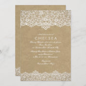 Vintage Spitzeneinladung Einladung (Vorne/Hinten)