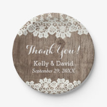 Vintage Spitzenholz Rustikale Hochzeit Vielen Dank