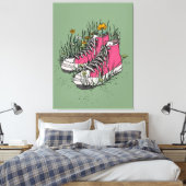 Vintage Spitzenkläger Leinwanddruck (Insitu (Schlafzimmer))