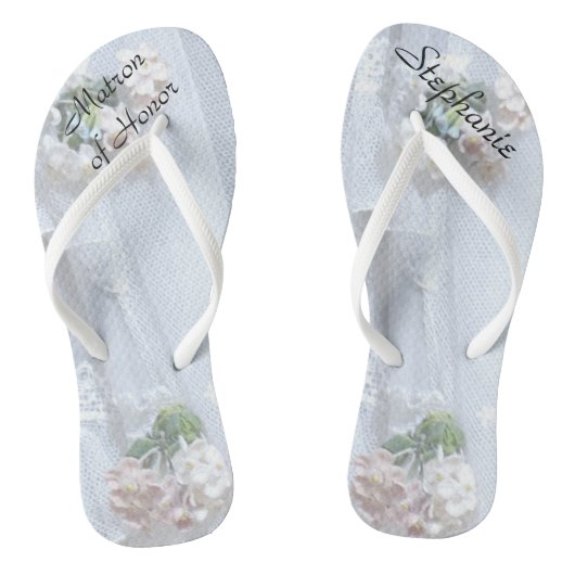 Vintage Spitzenmatron der Ehrenhochzeit Flip Flops Badesandalen (Fußbett)