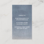 Vintage Spitzenqualität oder Schieferblau Elegant Visitenkarte (Rückseite)