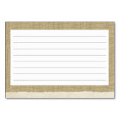 Vintage Spitzenreiter-Burlap- und Navy-Bow-Rezepti Tischnummer (Rückseite)