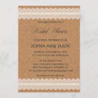 Vintage Spitzenweine Cork BRIDAL SHOWER Einladung