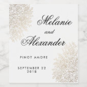 Vintage Spitzenweinetiketten aus Gold Foil Weinetikett (Einzelnes Label)