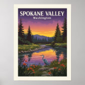 Vintage Spokane Valley Washington Poster (Vorne)