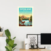 Vintage Spokane Washington Poster (Heimbüro)