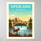 Vintage Spokane Washington Poster (Vorne)