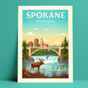 Vintage Spokane Washington Postkarte