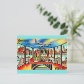 Vintage Spokane Washington Postkarte (Stehend Vorderseite)