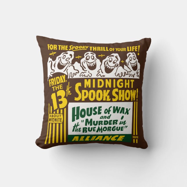 Vintage Spook-Show-Plakat-Kunst - Kissen (Vorderseite)