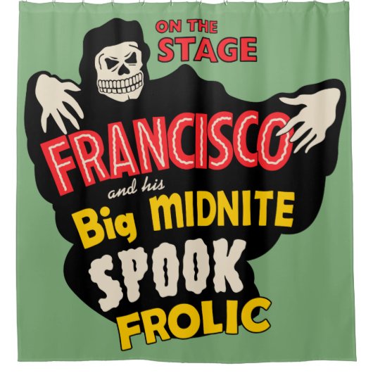 Vintage Spook Show Poster Shower Curtain Duschvorhang (Vorderseite)