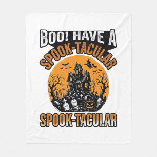 Vintage Spook-Tacular Halloween Gruselhaus-Shirt Fleecedecke