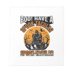 Vintage Spook-Tacular Halloween Gruselhaus-Shirt Notizblock