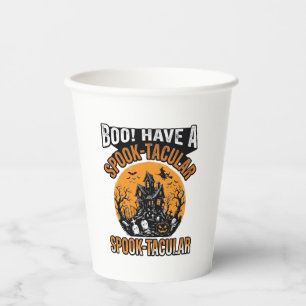 Vintage Spook-Tacular Halloween Gruselhaus-Shirt Pappbecher