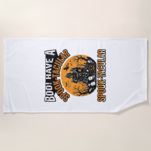 Vintage Spook-Tacular Halloween Gruselhaus-Shirt Strandtuch