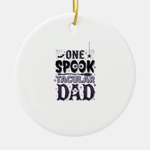 Vintage Spooktacular Dad Halloween-Shirt-Design_1 Keramik Ornament