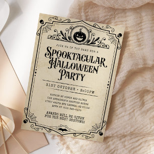 Vintage Spooktacular Halloween-Kostenparty Einladung