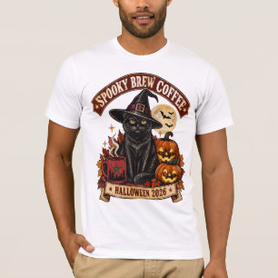 Vintage Spooky Brew Kaffee Marokkanisches Schwarz T-Shirt