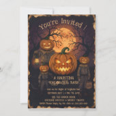 Vintage Spooky Pumpkin Head Halloween Bash Invitat Einladung (Vorderseite)