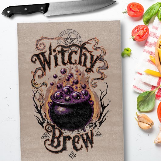 Vintage Spooky Script Halloween Theme Hexenboard Schneidebrett
