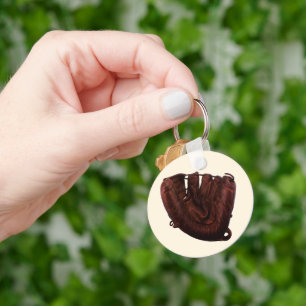 Vintage-Sport, antiker Baseballhandschuh aus Leder Schlüsselanhänger