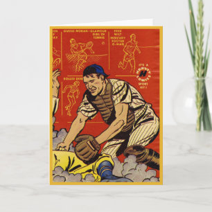 Vintage Sport Baseball Catcher Karte