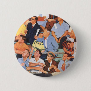 Vintage-Sport Baseball-Fans beim Beobachten eines Button