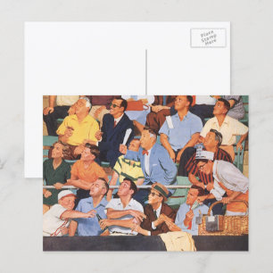 Vintage-Sport Baseball-Fans beim Beobachten eines  Postkarte