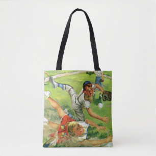Vintage Sport Baseball, Kinderteams beim Spielen Tasche