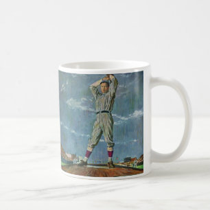Vintage-Sport Baseball, Pitcher im Baseballspiel Kaffeetasse