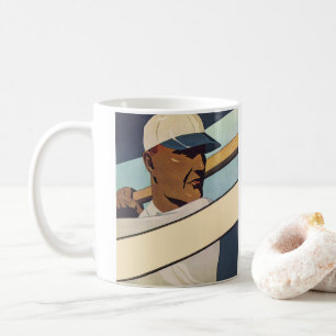 Vintage-Sport Baseball-Schlagmann, stilisierte Kun Kaffeetasse