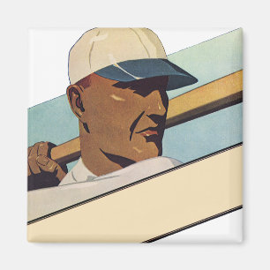 Vintage-Sport Baseball-Schlagmann, stilisierte Kun Magnet