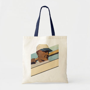 Vintage-Sport Baseball-Schlagmann, stilisierte Kun Tragetasche