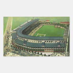Vintage-Sport Baseball-Stadion, Luftansicht Rechteckiger Aufkleber