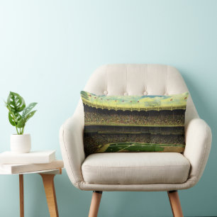 Vintage-Sport Baseball-Stadion mit Menschenmengen Lendenkissen
