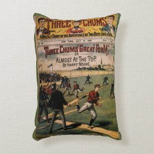 Vintage-Sport Baseball Three Chums Magazincover Dekokissen