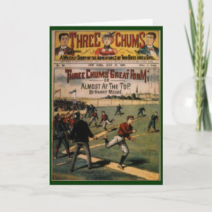 Vintage-Sport-Baseball-Three Chums-Magazincover Karte