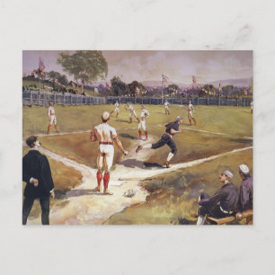 Vintage Sport Baseballspiel von Henry Sandham Postkarte