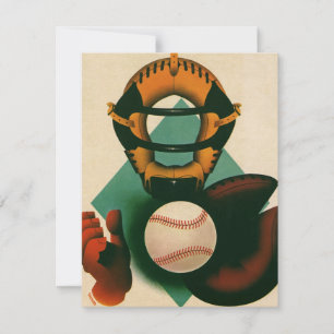 Vintage-Sport Baseballspieler, Fänger mit Handschu
