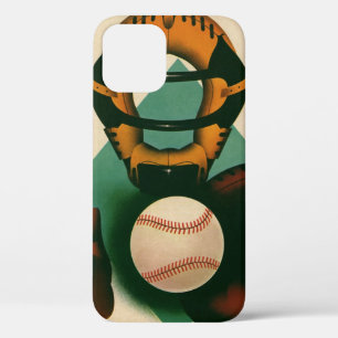 Vintage Sport Baseballspieler, Fänger mit Handschu Case-Mate iPhone Hülle