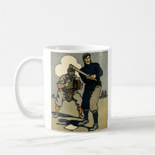 Vintage-Sport Baseballspieler, gestaltete Kunst-Ta Kaffeetasse