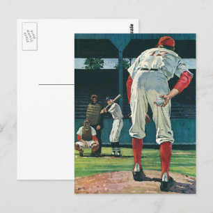 Vintage-Sport Baseballspieler Pitcher auf dem Moun Postkarte