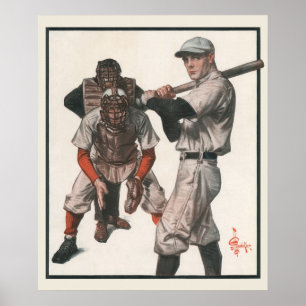 Vintage-Sport Baseballspieler Poster