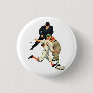 Vintage-Sport Baseballspieler sicher auf der Home  Button