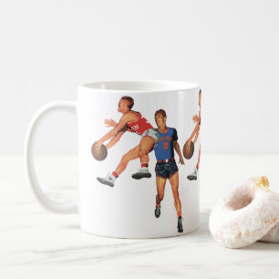 Vintage-Sport, Basketballspieler in einem Spiel Kaffeetasse