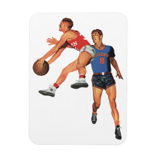 Vintage-Sport, Basketballspieler in einem Spiel Magnet